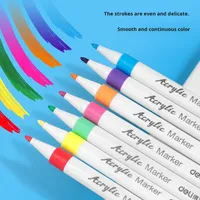 Deli HM108 Ensemble de marqueurs acryliques pour stylo de couleur spéciale pour étudiant avec matière plastique pour peinture acrylique