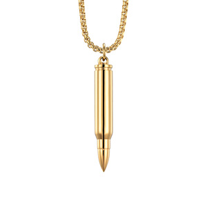 Collier tendance Yunnique style rétro punk avec pendentif balle imposant et flacon de parfum dévissable hip-hop - Product Image 1