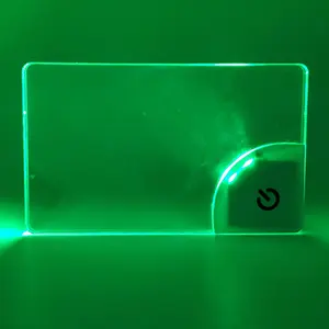 Visitenkarte Benutzer definierter Druck LOGO Acryl LED Visitenkarten Personal isierte Laser gravur Blitzlicht Visitenkarte