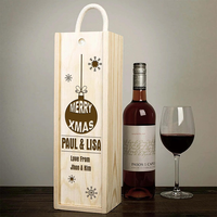 Boîte de rangement à vin rectangulaire en bois - Style vintage, matériaux recyclés, design personnalisable, cadeau de Noël
