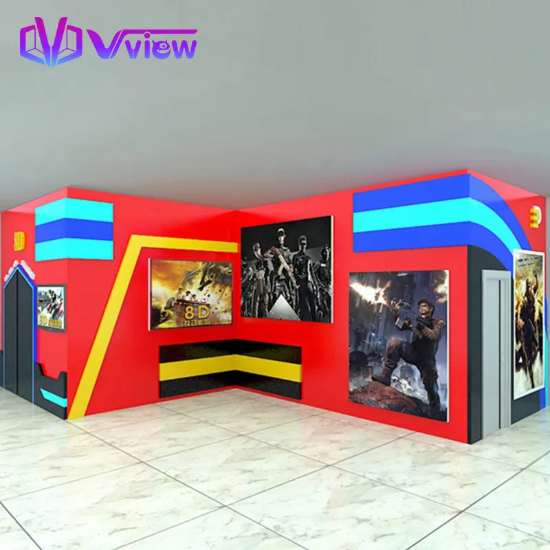 Vview-proyector de cine móvil 12D 7D, 6 asientos, juego de tirador 4D VR, simulador, máquina de movimiento, Cine en camión 5D