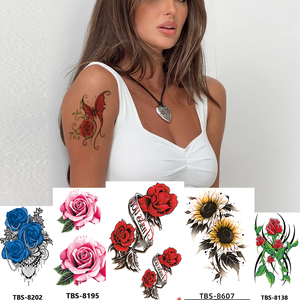2025 última venta al por mayor flor <span class=keywords><strong>tatuaje</strong></span> pegatinas flor pecho brazo <span class=keywords><strong>tatuaje</strong></span> diseño temporal para mujeres - Product Image 1