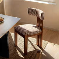 Chaise de salle à manger rétro française en bois de frêne usagé avec dossier pour la maison et la restauration