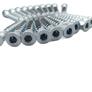 Carbon Steel Galvanized Thin Flat Head Hex <b>Socket</b> <b>Screws</b> 7x38 7x48 6.3x38 6.3x48 5x38 5x48 For Wood Furniture Fastening - Product Image 5
