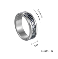 Anneau rotatif en acier inoxydable, 8mm, huile noire, viking, Triangle celtique, nœud, anneau en acier inoxydable, anneau doigt