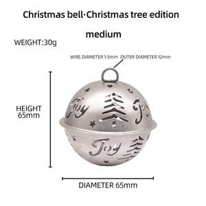 65Mm New Giáng Sinh Cây Đồ Trang Trí Jingle Chuông Sắt Màu Sắc Tự Nhiên Chuông - Product Image 5