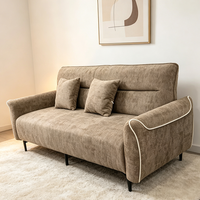 Canapé-lit carré moderne en tissu chenille capitonné avec cadre en bois massif et éponge, 3/4 places, inclinable, pour hôtel, villa, salon