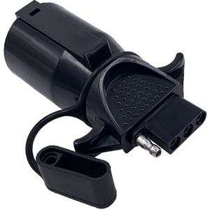 Trailer Connector 7 To 4 Pin Converter <b>Adapter</b> Black ABS <b>Plug</b> In For RV Trailer Socket - Product Image 1