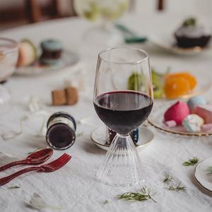 Verres à <span class=keywords><strong>vin</strong></span> rouge à pied transparents de 12 oz, verres à cocktail avec base en dentelle rayée - Product Image 4