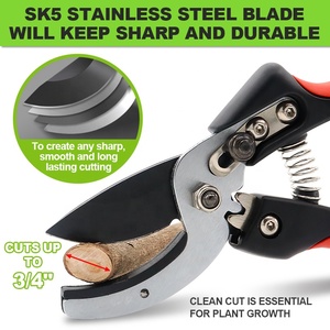 SUNSHINE Professional 8'' Bypass Tree Trimmers Sharp Gardening Scissors With Steel Plastic Handle <strong>Hand</strong> <strong>Pruner</strong> For Plant Pruning - Product Image 2