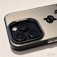 Coque de téléphone portable en PC avec finition peinte anti-traces de doigts, motif paysage urbain de dessin animé, transparente, noire et argentée, pour iPhone 8 Plus et 16 Pro Max