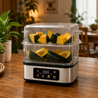 Cuiseur à œufs électrique automatique en acier inoxydable double couche 500W avec arrêt automatique pour la cuisine