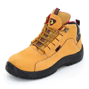 Chaussures de sécurité avec embout en acier OEM ODM, bottes de travail en Nubuck de Construction industrielle