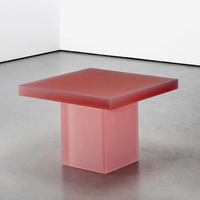 Petite table basse de salon en acrylique mat Petite table carrée de style Ins minimaliste