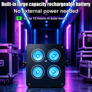 4x18W RGBWA Mini LED Par, Alimentado por Batería, DMX Inalámbrico, Luz de Escenario, Control por WiFi a través de Aplicación, CRI 90, 6 en 1, para Escenarios, Bodas y Fiestas - Product Image 3