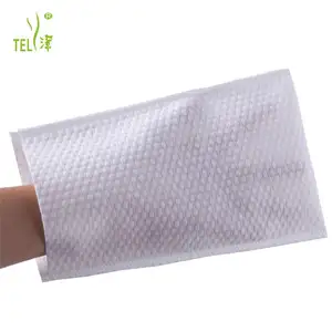 Vendita di fabbrica morbido 23*15cm monouso 70-100gsm asciugamano per la pulizia in tessuto Non tessuto guanti per il lavaggio del paziente