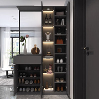 Meuble de salon moderne en bois massif NuoXingJia avec étagère à chaussures, armoire et écran lumineux pour entrée