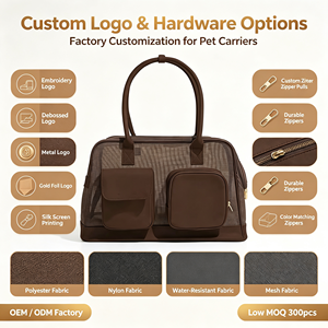 Transportín de Hombro para Mascotas para Uso en Exteriores, Personalizado, Portátil, Ligero, Transpirable, de Malla de Nailon con Cierre de Cremallera - Product Image 1