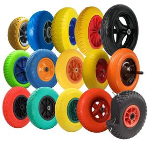 10 ''12'' 13 ''14'' 16 ''Roue de chariot en polyuréthane solide sans plat en mousse Pu colorée avec jante en métal/plastique - Product Image 1