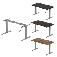 Bureau ergonomique blanc fixe certifié manivelle assis debout bureau Tables réglables en hauteur manuelle bureau d'ordinateur debout