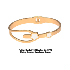 Brazalete de Moda en Acero Inoxidable 316L con Baño de Oro PVD, Diseño Sostenible y Resistente - Product Image 2