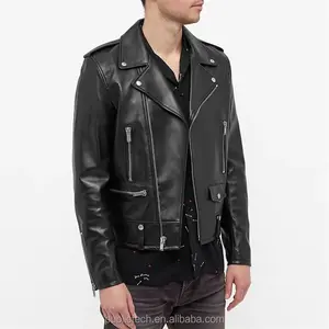 Custom 100% lambskin windbreaker riding leather motorcycle jacket for men