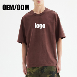 Camiseta lisa personalizada de alta calidad 100% algodón negra para hombre, camisetas al por mayor de 300 g/m², camisetas para hombre con impresión de logotipo. - Product Image 2