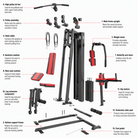 Appareil de musculation multifonction 5 stations pour la maison, machine d'entraînement de force intégrée pour le fitness en intérieur