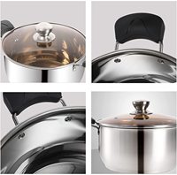Casseroles veloutées en acier inoxydable, 6 Pots à soupe à Induction robustes avec couvercle en verre et casseroles à fond triple couche