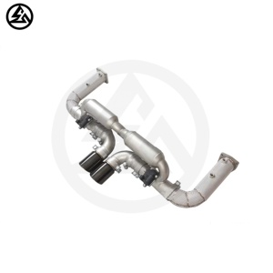 Escape CSZ de alta calidad para <span class=keywords><strong>Porsche</strong></span> 911 <span class=keywords><strong>991</strong></span>,1 <span class=keywords><strong>991</strong></span>,2 <span class=keywords><strong>Turbo</strong></span> <span class=keywords><strong>S</strong></span> Valvetronic silenciador con escudo térmico válvula Axleback Center escape - Product Image 3