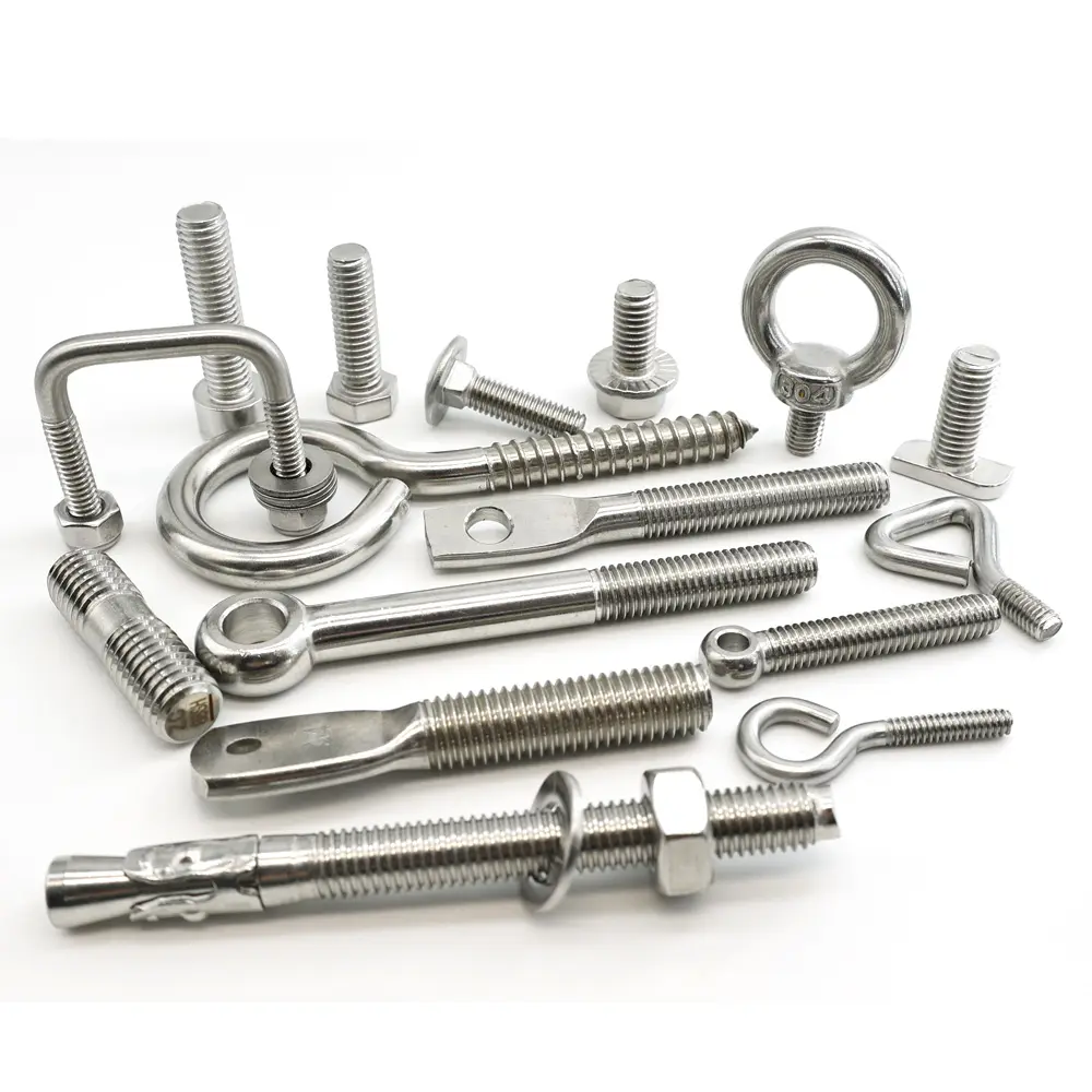 Marine Grade Fastener Nhà Cung Cấp 18-8 Thép Không Gỉ A2 A4 Vòng Vuông T Đầu Hex Mặt Bích Vận Chuyển Bolt Vít Và Nut