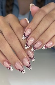 Uñas Postizas con Diseño Francés <span class=keywords><strong>de</strong></span> Puntos, Micro Puntos en la Línea Clásica Blanca <span class=keywords><strong>de</strong></span> la Sonrisa, Toque Moderno en una <span class=keywords><strong>Manicura</strong></span> Francesa Atemporal - Product Image 3
