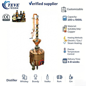 Colonne de distillation à reflux en cuivre/acier inoxydable de 50L, 100L, 200L pour la production de vodka, rhum, <span class=keywords><strong>whisky</strong></span> et autres alcools – À vendre - Product Image 1