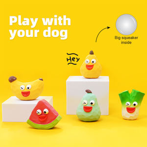 Üretici toptan sevimli meyve tasarım gıcırtılı çiğnemek köpek lateks oyuncak - Product Image 1