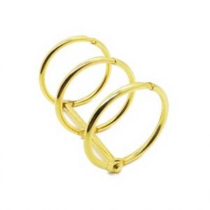 YIWANG Gold Metal 2.5X25X40mm Loose Leaf Calendar <b>Binder</b> Rings - Product Image 1