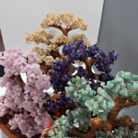 Grand Arbre de la Prospérité Chinois Feng Shui en Cristal Poli Écologique de Forme Hexagonale, Multicolore, Décoration EURAN