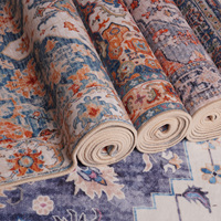 Tapis de salon uni en polyester lavable en machine, à poils ras, antidérapant, adapté aux animaux domestiques, tapis d'entrée, impression personnalisée