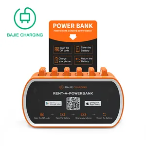 Public 6pcs Share Rental Power Bank Portable Charger Rental Power Banks Phone Charging Station Vending Machine Charging Station
