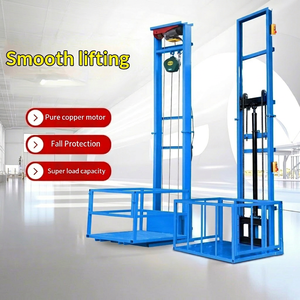 Huachen Small Freight <b>Ladder</b> Lift Workshop Warehouse Loading Unloading Rail Type Electric Weight Lift <b>Platform</b> 5-Year Warranty - Product Image 1