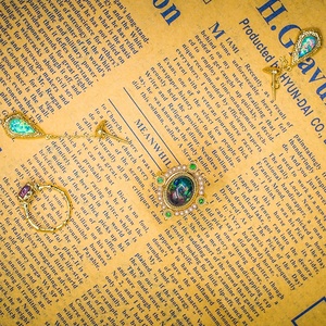 Fine Jewelry Designer Vermeil Gold Solid 925 Sterling Silver Handmade High Grade Teardrop Opal Tassel <strong>Drop</strong> <strong>Earrings</strong> for Women - Product Image 5