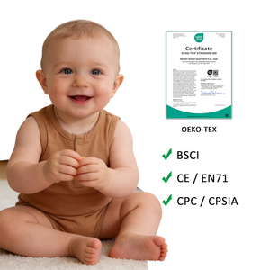 Romper Bayi Pendek Musim Panas Tanpa Lengan Bahan Viscose Bambu Lembut dengan Kancing di Selangkangan (Grosir) - Product Image 2