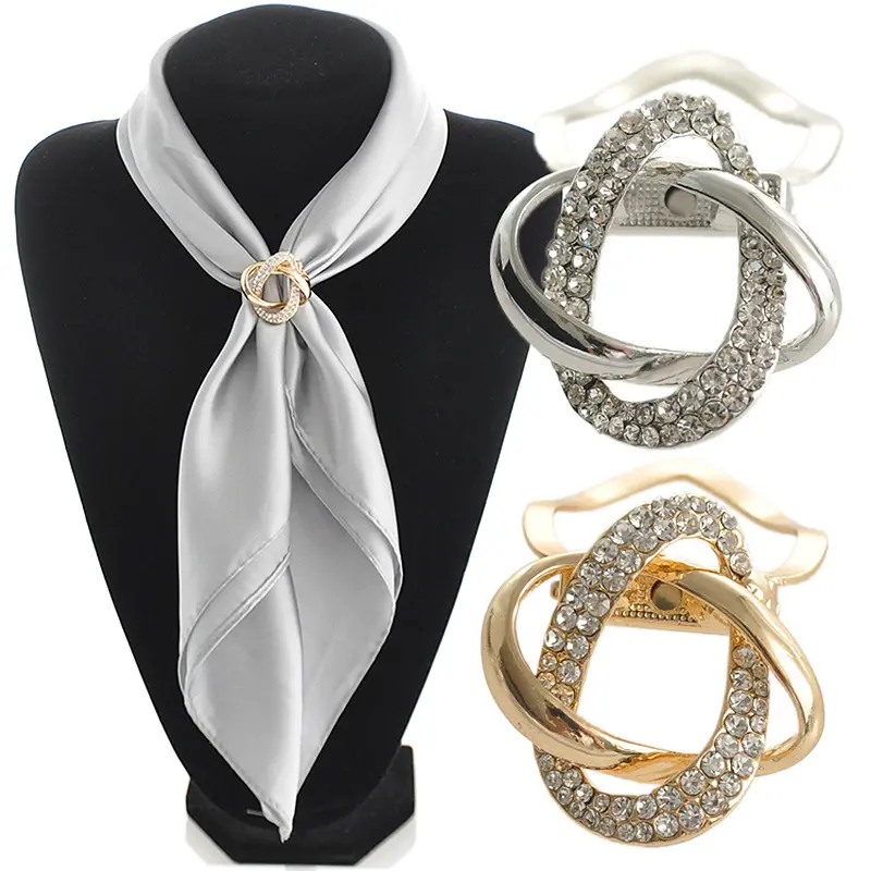 Écharpe de mariage boucle cerceau broche broches pour femmes cristal titulaire soie châle boucle anneau Clip écharpe bijoux cadeau