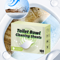 Tablet Pembersih Toilet Sekali Pakai Label Pribadi Logo Kustom Ramah Lingkungan Lembaran Pembersih Kloset Tablet Cepat Larut