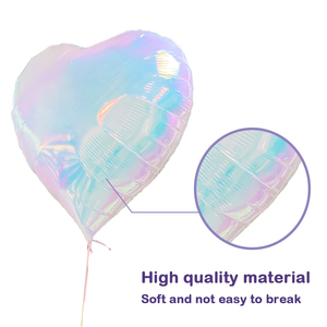Vente en gros de ballons en feuille d'aluminium arc-en-ciel de 40 pouces, blanc nacré irisé, en forme de cœur, pour la décoration de mariage, d'anniversaire ou de fête - Product Image 3