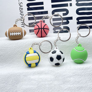 Portachiavi Personalizzati in PVC 2D e 3D, Portachiavi 3D a Forma di Palloni Sportivi Inclusi Calcio, Rugby, Pallavolo, Tennis - Product Image 1