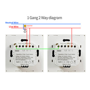 European Standard 1 Gang 2 Way <b>Touch</b> Wall Switch 110-240V IP20 Copper Conductive Material - Product Image 1