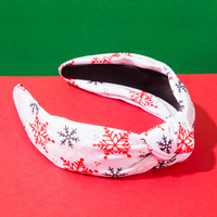 Nouveau Bandeau Noué Large à Motif Écossais Flocon de Neige Simple pour Noël, Accessoire Cheveux de Fête