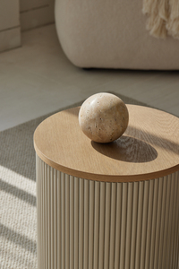 Scandinavian Modern <strong>Table</strong> Reclaimed Oak Made <strong>Round</strong> Coffee <strong>Table</strong> <strong>with</strong> <strong>Storage</strong> Light Color Wooden <strong>Side</strong> <strong>Table</strong> - Product Image 6