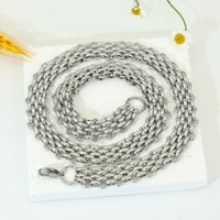 Chaîne en acier inoxydable multi-rangs, maille plate polie, coupe diamant, vente en gros, fabrication de bijoux, OEM personnalisé au mètre