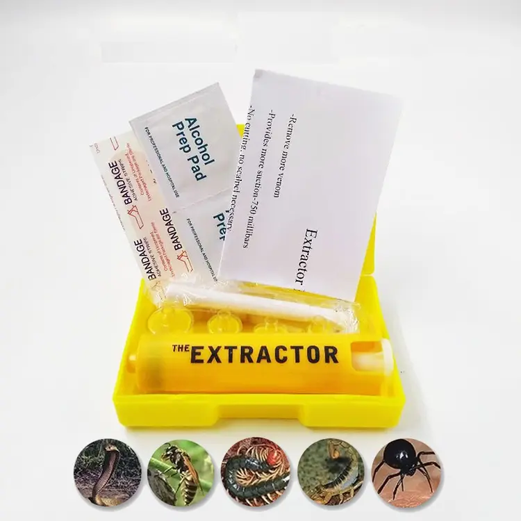 Ekstraktor Penghilang Racun, Pompa Penyedot Empat Ukuran, Kit Pembersih Racun Laba-laba dan Ular
